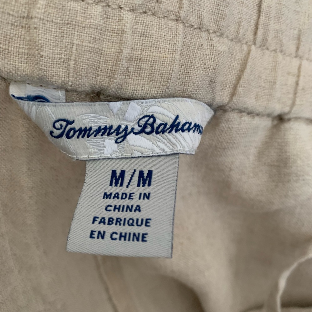 Tommy Bahama Khaki Linen Pants M - Picture 3 of 4